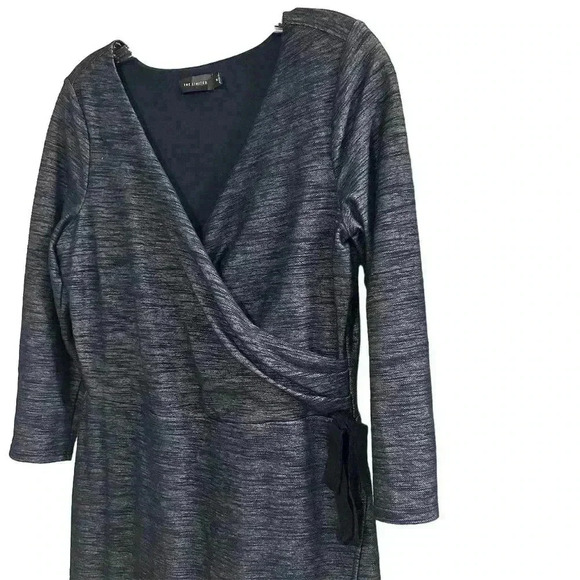 The Limited Women's Blue 3/4 Sleeve Wrap Dress Size M Knee Length - Picture 3 of 16